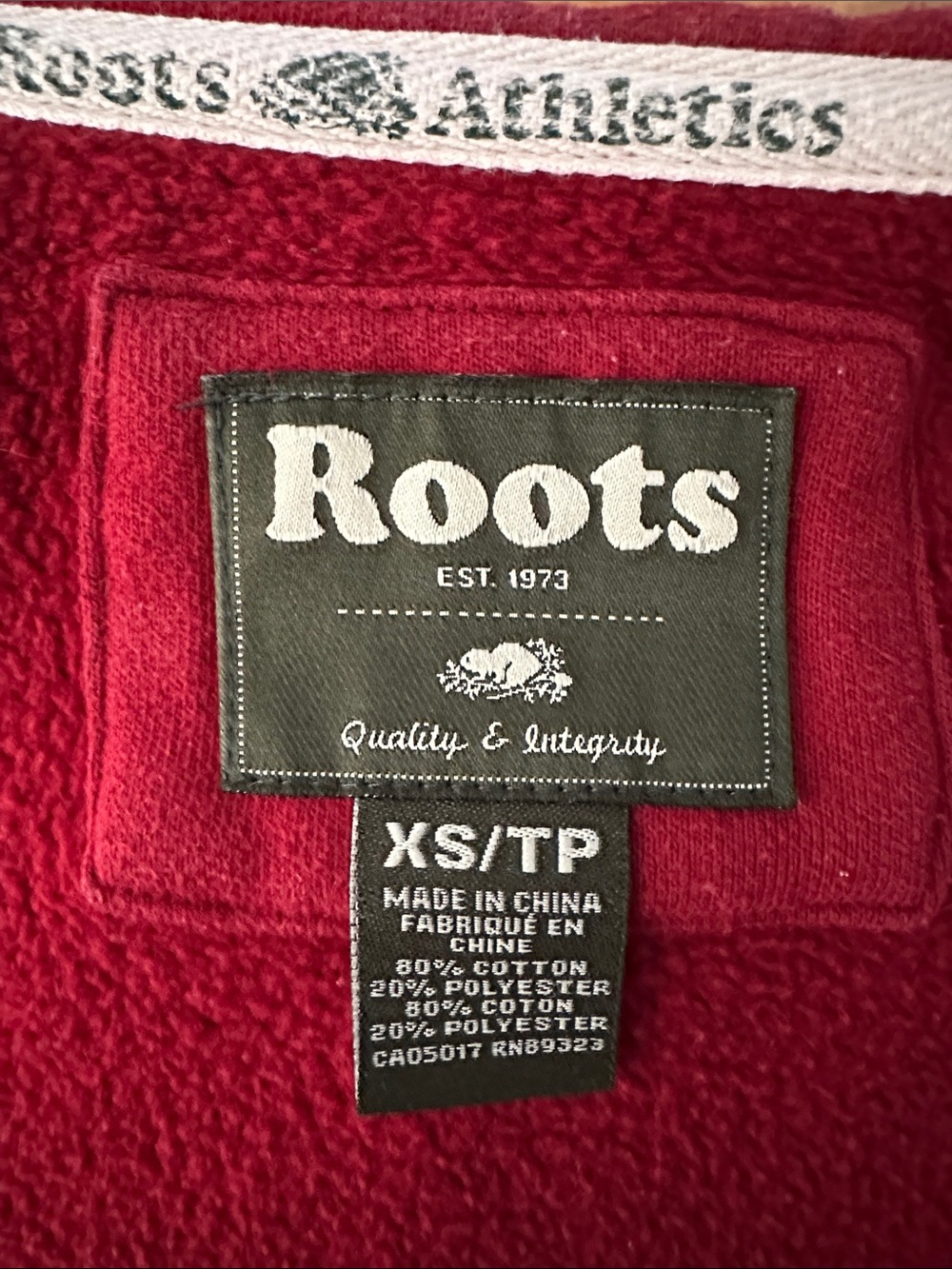 Roots Women’s Red Zip Hoodie - Picture 3 of 3